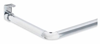 1271 Βέργα Κουρτίνας Μπάνιου Γωνιακή Βιδωτή από Αλουμίνιο Chrome White 80x170εκ. Grekon