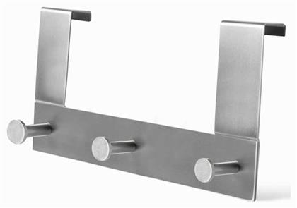 Κρεμάστρα Πόρτας Ανοξείδωτη 3 Θέσεων Ασημί 28x13cm Grekon