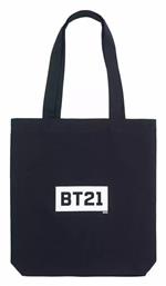 BT21 Βαμβακερή Τσάντα για Ψώνια σε Μαύρο χρώμα Grupo Erik