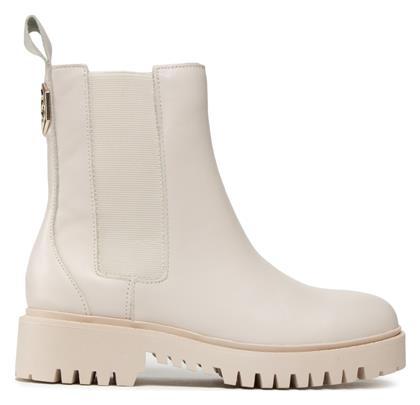 Δερμάτινα Γυναικεία Chelsea Μποτάκια Μπεζ Guess