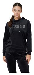 Γυναικείο Φούτερ με Κουκούλα Μαύρο Guess