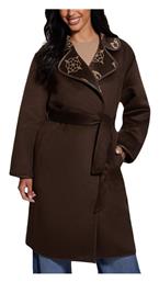 Γυναικείο Καφέ Παλτό με Κουμπιά Guess