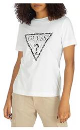 Γυναικείο T-shirt Λευκό με Στάμπα Guess