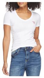 Γυναικείο T-shirt με V Λαιμόκοψη Λευκό Guess