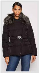 Jblk Μακρύ Γυναικείο Puffer Μπουφάν για Χειμώνα Μαύρο Guess