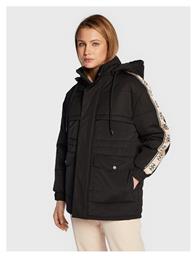 Κοντό Γυναικείο Puffer Μπουφάν για Χειμώνα Μαύρο Guess