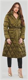 Lucille Μακρύ Γυναικείο Puffer Μπουφάν για Χειμώνα Χακί Guess