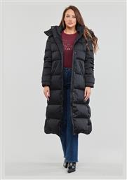Μακρύ Γυναικείο Puffer Μπουφάν για Χειμώνα Μαύρο Guess