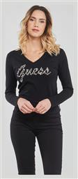 Μακρυμάνικη Γυναικεία Μπλούζα Μαύρη Guess