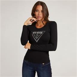 Guess Μακρυμάνικο Γυναικείο Top Μαύρο από το Z-mall