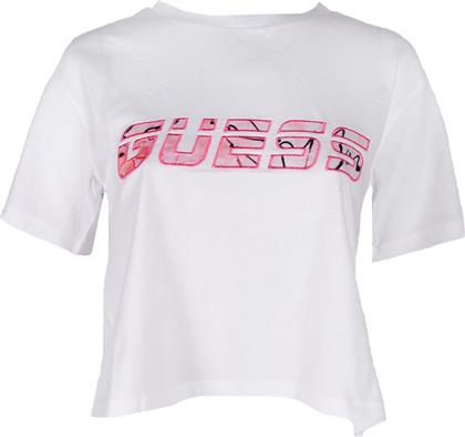 Guess Κοντομάνικο Crop Top Λευκό από το Modivo