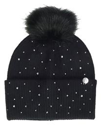 Pom Pom Beanie Γυναικείος Σκούφος Πλεκτός σε Μαύρο χρώμα Guess