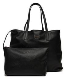 Σετ Γυναικεία Τσάντα Shopper Ώμου Μαύρη Guess