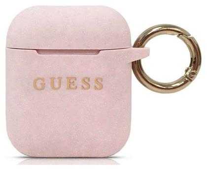 Silicone Case Θήκη Σιλικόνης με Γάντζο Light Pink για Apple AirPods Guess