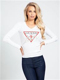 Guess Μακρυμάνικο Γυναικείο Top Λευκό από το Spartoo