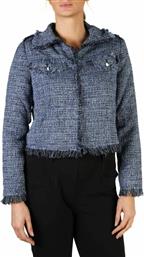 Guess Κοντό Γυναικείο Τουίντ Σακάκι Μπλε από το 99FashionBrands