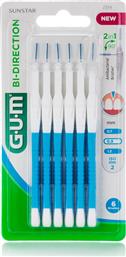 GUM Bi-Direction Μεσοδόντια Βουρτσάκια με Λαβή 0.9mm Μπλε 6τμχ