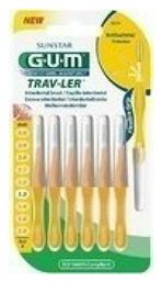 Trav-ler 1514 Μεσοδόντια Βουρτσάκια 1.3mm Κίτρινα 6τμχ GUM