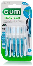 Trav-ler 1614 Μεσοδόντια Βουρτσάκια 1.6mm Μπλε 6τμχ GUM