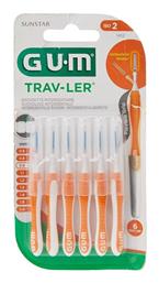 Trav-ler Μεσοδόντια Βουρτσάκια 0.9mm Πορτοκαλί 6τμχ GUM