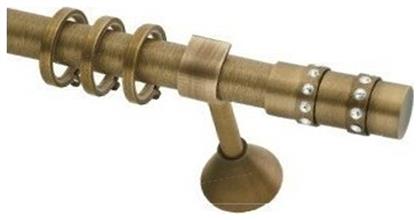Μεταλλικό Κουρτινόξυλο Quiz Μονό Φ25mm 160εκ. Αντικέ / Κρύσταλλο Swarovski Guy Laroche