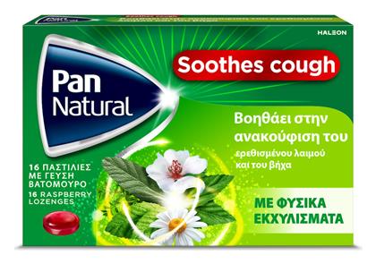 Pan Natural Παστίλιες με Φυσικά Εκχυλίσματα 16τμχ Βατόμουρο Haleon