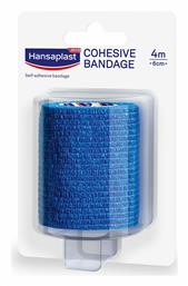 Cohesive Bandage Αυτοσυγκρατούμενος Επίδεσμος 6cm x 4m Μπλε Hansaplast