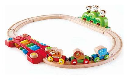 Monkeys Railway Σετ με Τρενάκι από Ξύλο για 1.5+ Ετών Hape