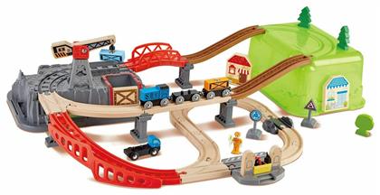 Railway Construction Kit Σετ με Τρενάκι από Ξύλο για 3+ Ετών Hape