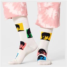 Beatles Silhouettes Ανδρικές Κάλτσες με Σχέδια Μπεζ Happy Socks