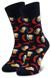 Beer and Sausage Unisex Κάλτσες με Σχέδια Μαύρες Happy Socks