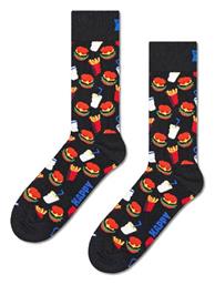 Hamburger Unisex Κάλτσες με Σχέδια Μαύρες Happy Socks