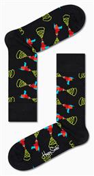 Lazer Quest Unisex Κάλτσες με Σχέδια Μαύρες Happy Socks
