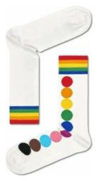 Pride Dot Unisex Κάλτσες με Σχέδια Λευκές Happy Socks