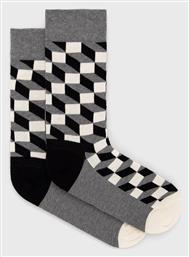 U Filled Optic Ανδρικές Κάλτσες με Σχέδια Γκρι Happy Socks