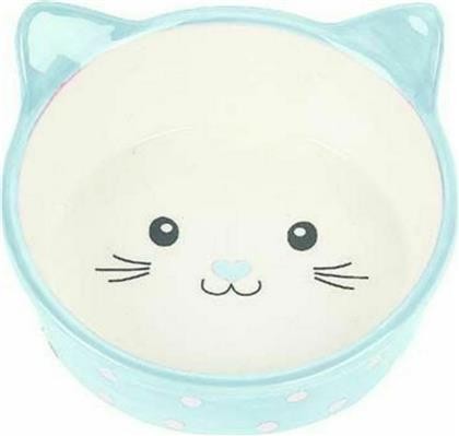 Happypet Polka Cat Κεραμικό Μπολ Γάτας Φαγητού & Νερού Μπλε 300ml
