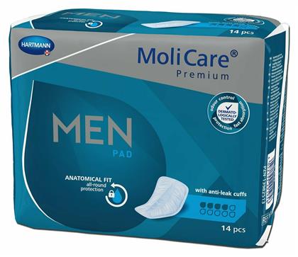 Molicare Premium Men Pad Ανδρικές Σερβιέτες Ακράτειας Κανονικής Ροής 4 Σταγόνες 14τμχ Hartmann
