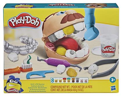 Play-Doh Πλαστελίνη - Παιχνίδι Gold Drill 'n Fill Dentist για 3+ Ετών Hasbro