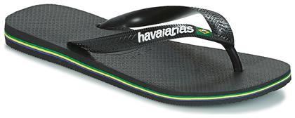 Παιδικές Σαγιονάρες Μαύρες Brasil Logo Havaianas