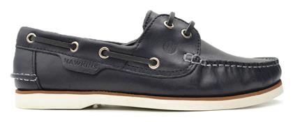 Δερμάτινα Ανδρικά Boat Shoes σε Μπλε Χρώμα Hawkins Premium