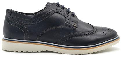 MS239R07 Δερμάτινα Ανδρικά Oxfords Μπλε Hawkins Premium