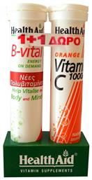 B-Vital & Vitamin C Πολυβιταμίνη 1000mg Πορτοκάλι Health Aid