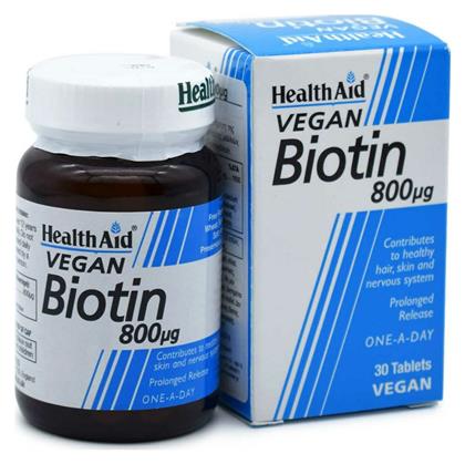 Biotin Βιταμίνη 800mcg 30 x 1 ταμπλέτες 30τμχ Health Aid