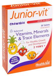 Junior-Vit Πολυβιταμίνη Tutti Frutti 30 x 1 μασώμενες ταμπλέτες 30τμχ Health Aid