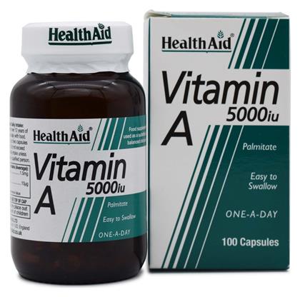 Vitamin A Βιταμίνη 5000iu 100 x 1 κάψουλες 100τμχ Health Aid