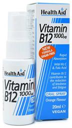 Vitamin B12 Βιταμίνη 1000mcg Πορτοκάλι 20ml Health Aid