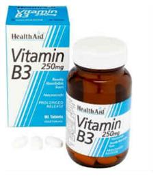Vitamin B3 Βιταμίνη 250mg 90 x 1 ταμπλέτες 90τμχ Health Aid