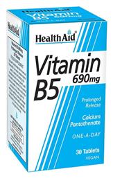 Vitamin B5 Βιταμίνη 690mg 30 ταμπλέτες Health Aid