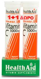Vitamin C 1000mg 2x Βιταμίνη 1000mg Πορτοκάλι 40 αναβράζοντα δισκία Health Aid