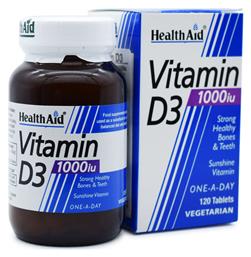 Vitamin D3 Βιταμίνη 1000iu 120 x 1 ταμπλέτες 120τμχ Health Aid